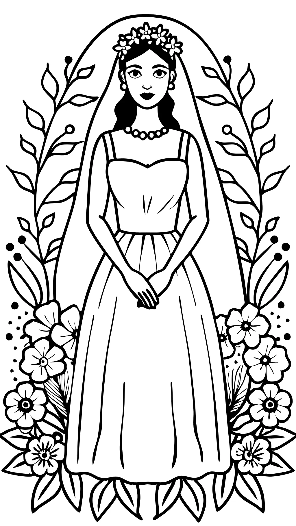 coloring page bride